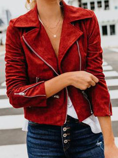 Shawl Collar Slim Party Polyester Zipper Jacket (Style V101247)