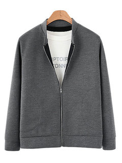 Stand Collar Short Western Plain Cotton Jacket (Style V101262)