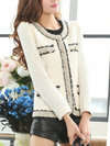 Round Neck Short Cute Wool Button Jacket (Style V101269)