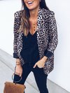 Shawl Collar Long Sexy Leopard Polyester Coat (Style V101277)