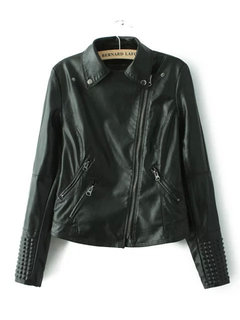 Shawl Collar Short Straight Plain Asymmetrical Jacket (Style V101322)