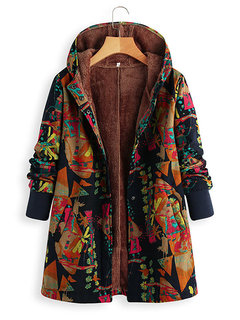 Hooded Long Loose Casual Animal Coat (Style V101323)