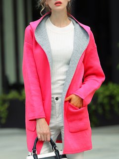 Hooded Long Date Night Plain Dacron Coat (Style V101356)