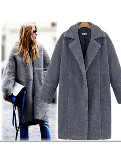 Shawl Collar Long Elegant Cotton Button Coat (Style V101363)