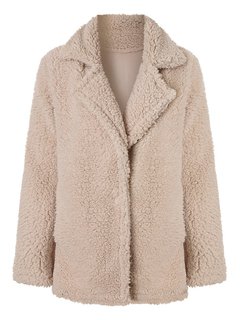 Shawl Collar Long Slim Plain Dacron Coat (Style V101368)