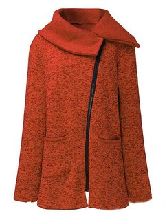 Long Slim Elegant Snowflake Asymmetrical Coat (Style V101393)