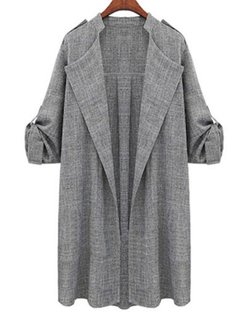 Long Loose Party Plain Ruffle Coat (Style V101395)