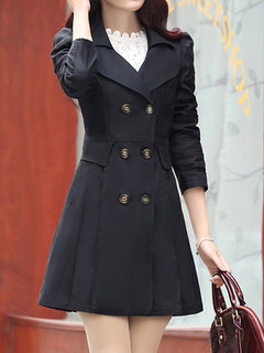 Shawl Collar Long Slim Date Night Dacron Coat (Style V101436)