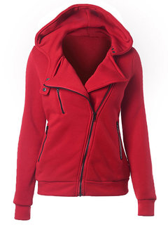 Hooded Slim Fashion Plain Dacron Jacket (Style V101438)