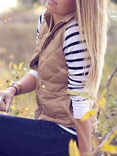 Short Loose Fashion Dacron Button Jacket (Style V101471)