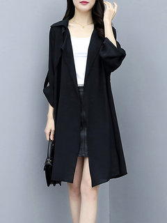 Long Loose Fashion Plain Dacron Coat (Style V101487)