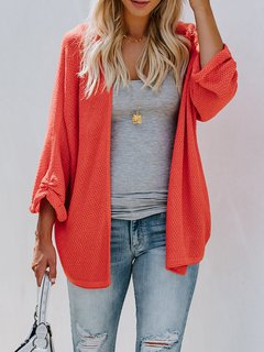 V-neck Long Elegant Plain Polyester Coat (Style V101503)