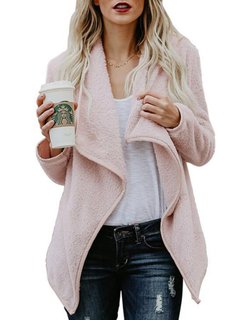 Asymmetric Long Loose Elegant Polyester Coat (Style V101508)