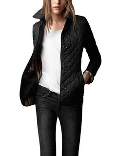 Long Party Plain Dacron Button Coat (Style V101513)