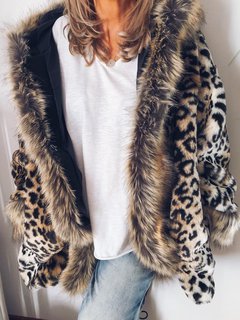 Long Loose Fashion Cotton Blends Pattern Coat (Style V101548)