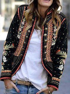 Stand Collar Slim Date Night Floral Pattern Jacket (Style V101588)