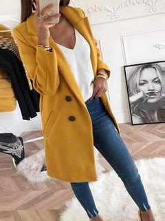 Long Slim Office Cellulose Acetate Fibre Button Coat (Style V101596)