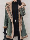 Shawl Collar Long Loose Plain Polyester Coat (Style V101604)