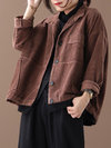 Shirt Collar Short Casual Plain Button Jacket (Style V101699)