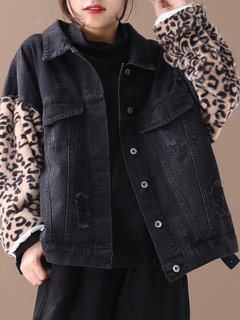 Shirt Collar Short Date Night Cotton Button Jacket (Style V101702)