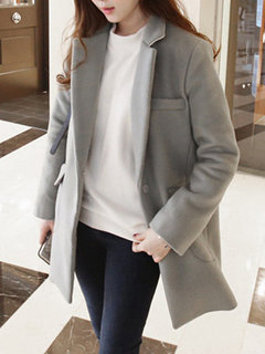 Shawl Collar Slim Date Night Wool Button Coat (Style V101709)