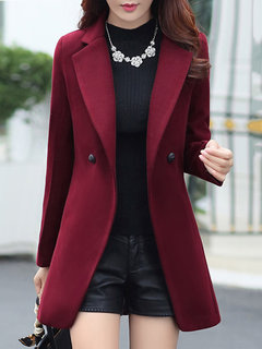 Long Slim Date Night Wool Button Coat (Style V101719)