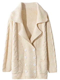 Long Loose Fashion Knitted Button Coat (Style V101732)