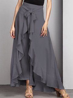 Ankle Length Asymmetrical Slow Life Asymmetrical Polyester Skirt (Style V101819)