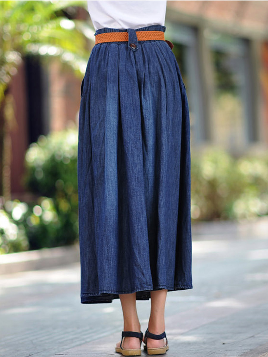 denim skirt ankle length