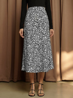 Slim Slow Life Ruffle Polyester Leopard Skirt (Style V101881)