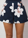Mini Loose Casual Polyster Floral Shorts (Style V101919)