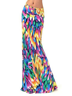 Mermaid Date Night Pattern Cotton Blends Floral Skirt (Style V101986)