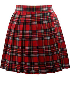 Mini Pleated England Cotton Blends Plaid Skirt (Style V101987)