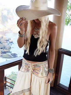 Maxi Asymmetrical Casual Asymmetrical Polyester Skirt (Style V102027)