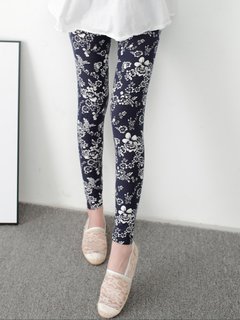 Ankle Length Skinny Fashion Pattern Floral Leggings (Style V102100)