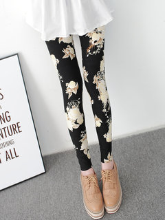 Ankle Length Skinny Elegant Pattern Spandex Leggings (Style V102101)