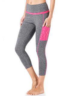 Ankle Length Skinny Fashion Polyester Color Block Leggings (Style V102105)