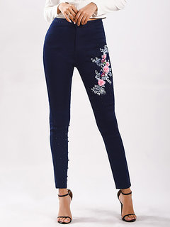 Skinny Date Night Pattern Spandex Floral Leggings (Style V102107)