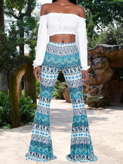 Skinny Date Night Pattern Polyester Floral Pants (Style V102134)