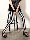 Ankle Length Skinny Sexy Polyester Striped Leggings (Style V102158)