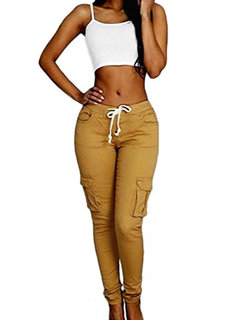 Ankle Length Skinny Strappy Cotton Plain Leggings (Style V102199)