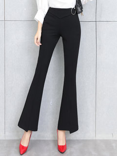Skinny Office Buckle Polyester Plain Pants (Style V102209)