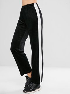 Loose Elegant Pattern Velvet Plain Pants (Style V102222)