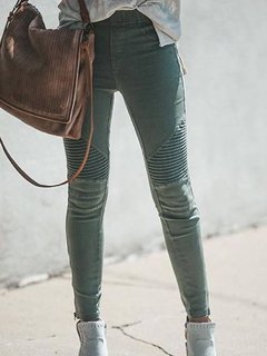 Ankle Length Skinny Elegant Patchwork Polyester Pants (Style V102226)