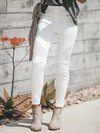 Skinny Elegant Patchwork Polyester Plain Pants (Style V102227)