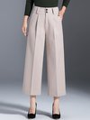 Ankle Length Loose Office Button Polyester Pants (Style V102232)