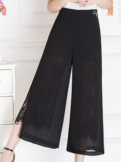 Ankle Length Loose Elegant Lace Polyester Pants (Style V102234)