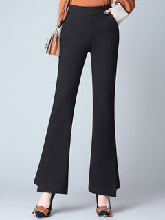 Ankle Length Slim Office Pockets Polyester Pants (Style V102236)