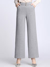 Ankle Length Loose Office Pockets Plain Pants (Style V102244)