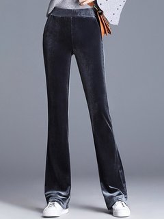 Ankle Length Elegant Pockets Polyester Plain Pants (Style V102246)